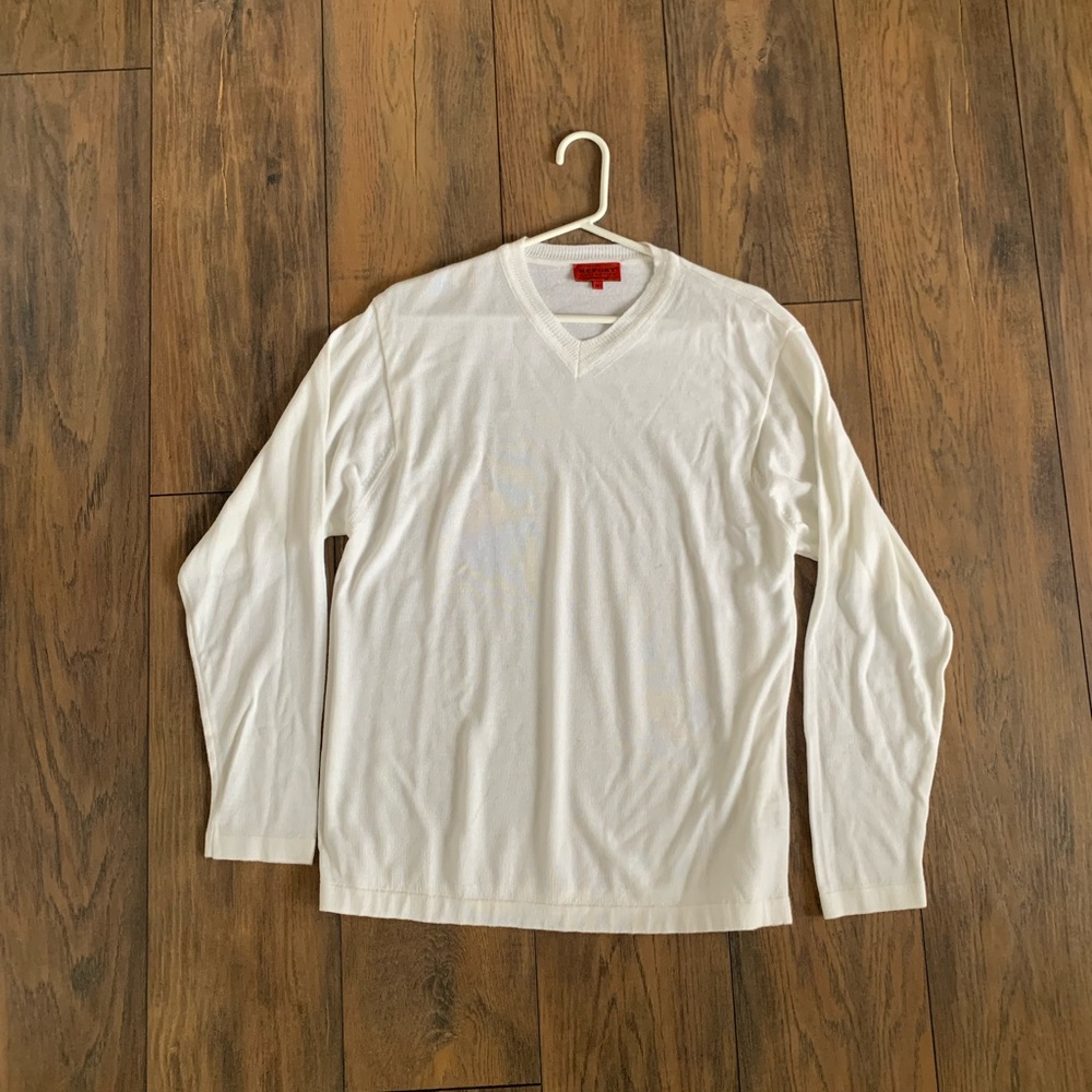 (2/$20) Report Collection V Neck White Sweater